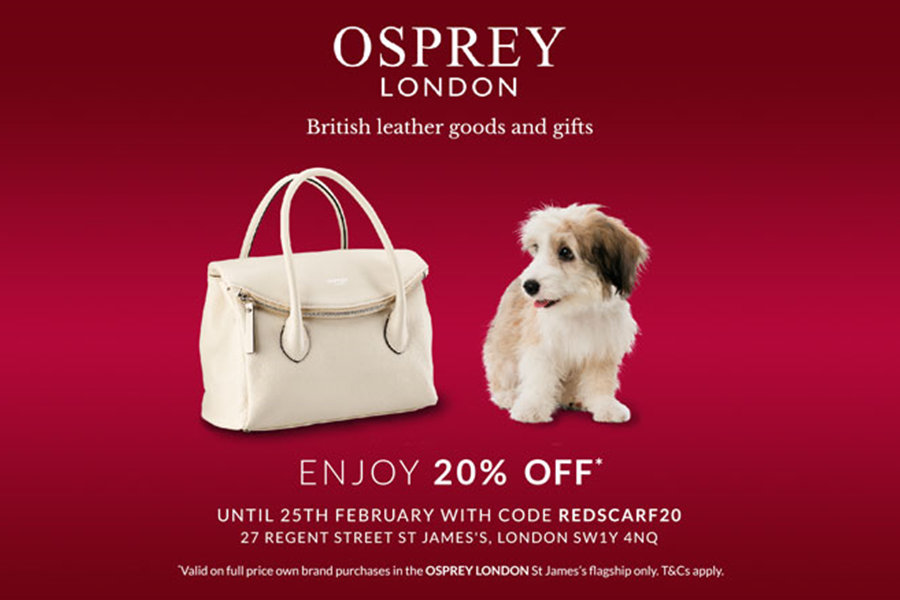 OSPREY LONDON英国本土皮具品牌，伦敦旗舰店新春折扣独家20%OFF