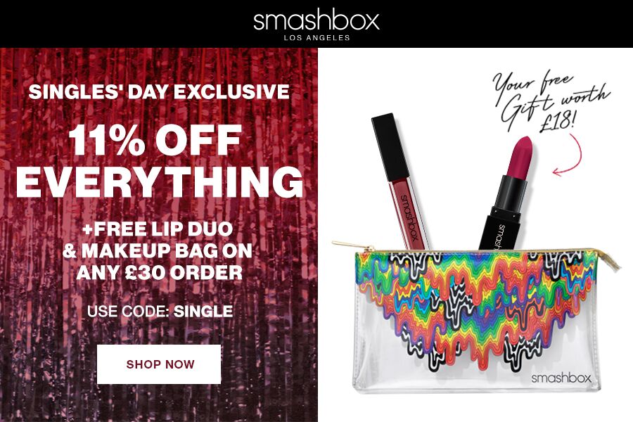 Smashbox | 专业彩妆双十一11%OFF+送礼,明星妆前折扣入手