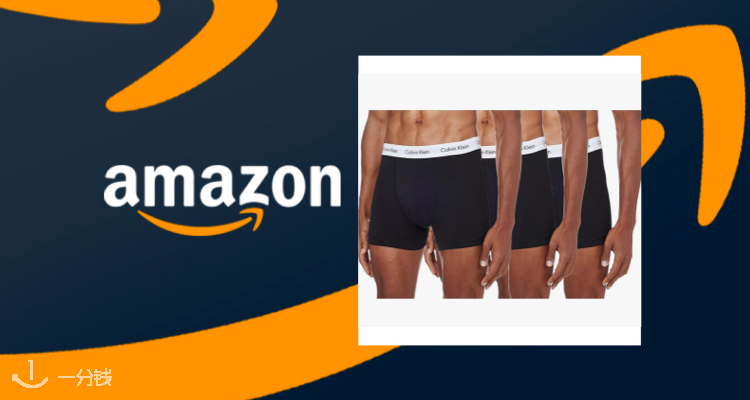 【Amazon闪促】Calvin Klein男士平角内裤3条装半价！£7/条！白菜价
