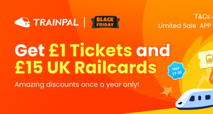 Trainpal黑五薅羊毛！£15抢Railcard年卡！英国火车票£1起！去欧洲火车票5折起！