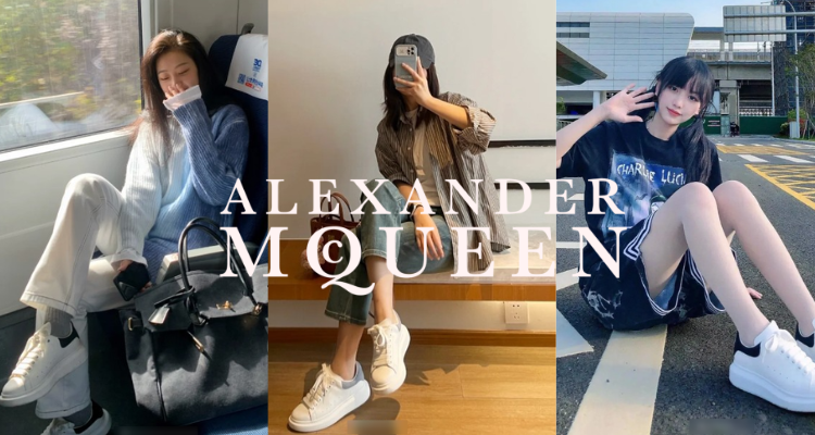 ☠️Alexander McQueen5折起➕叠8折！£259收新品银粉尾厚底鞋😲骷髅丝巾仅£106