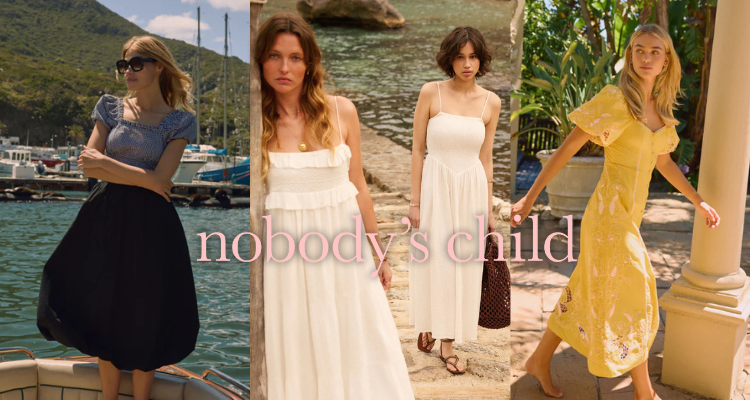 🏖️松弛感怎么穿？Nobody's Child「度假系列」6折起！封面褶饰吊带裙£49🤍泡泡袖上衣£30