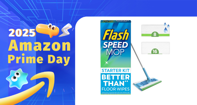 【Prime Day】半价秒杀最后几小时!£13收Flash懒人拖把+16干+8湿替抹布!宿舍拖地神器