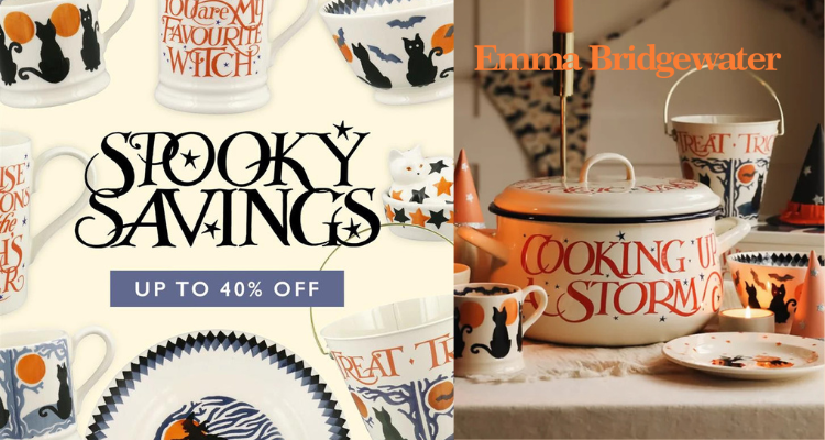 💀暗黑系家居控狂喜!英国陶瓷EB万圣节系列6折起!魔法女巫杯£15!限定餐盘、搪瓷锅