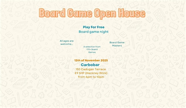 Free Board Game Event伦敦开局啦！70+桌游够不够你玩？快来免费嗨一晚！