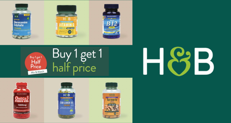 H&B买2送1/第2件半价/大促区➕满£20叠85折！来囤鱼油、叶黄素、生发片、维生素、益生菌