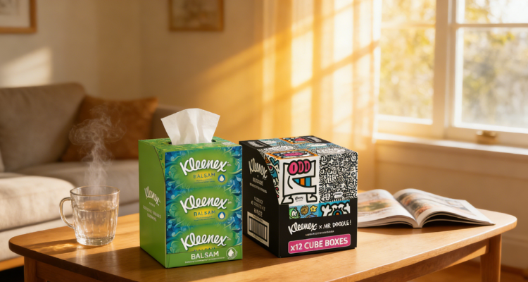英亚Kleenex低至44折💥12盒Mr Doodle联名抽纸￡9！12盒超柔软面巾纸￡16！囤货装更划算！