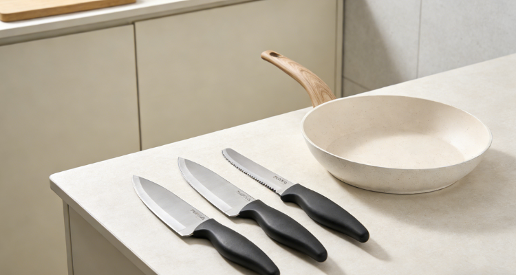 英亚Nuovva神仙厨具低至62折🍳厨房刀具3件套仅£9！高颜值奶白色炒锅仅需£14！颜值与实力并存！