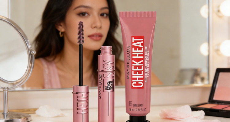 英亚美宝莲5折起🌟水润清透腮红膏£4！009玻尿酸唇彩£5！冲天翘睫毛膏£7！纤长浓密翘睫毛！