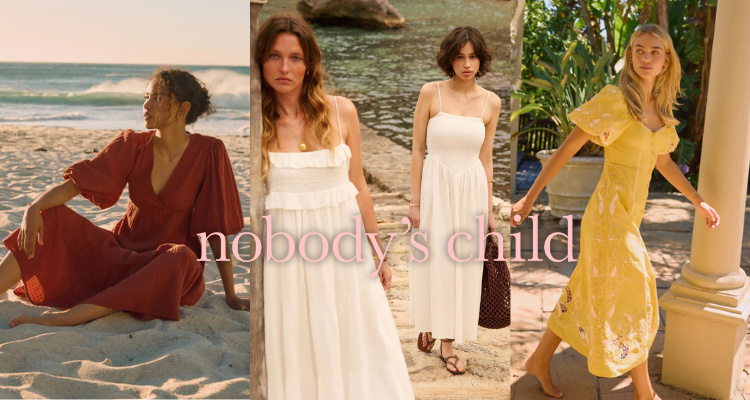 法式优雅💐Nobody's Child 夏季连衣裙低至8折，法式碎花、吊带长裙限时入手！