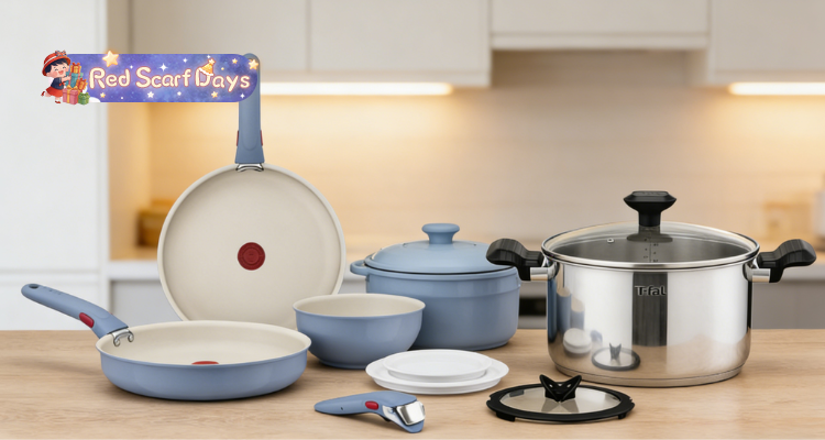 🍰英亚Tefal低至43折🍳24cm不锈钢炖锅史低仅需£22！蓝色不粘锅11件套£99收！留子必备锅！