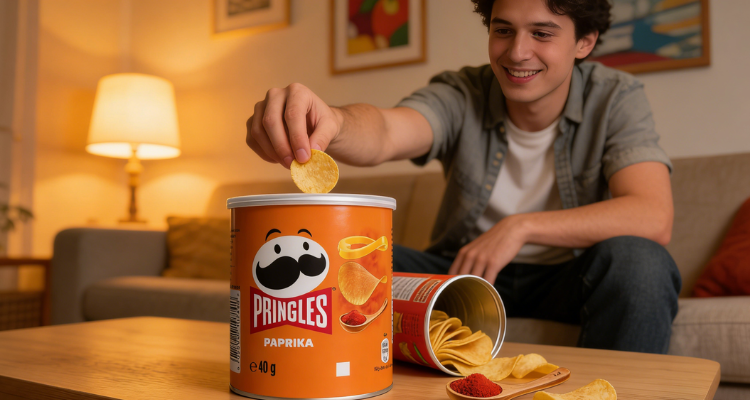 英亚12罐品客甜椒味薯片史低仅需£4收🔥小罐随身带，酥脆爽口外出野餐零食必备！