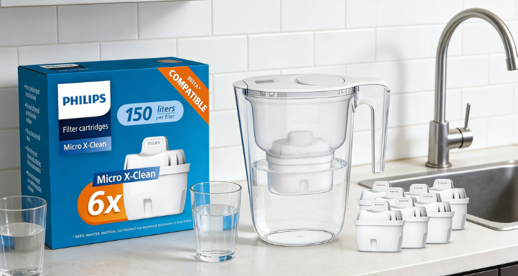 Philips滤水48折起💦滤水壶+6滤芯£31收！6个替换滤芯仅£19！净水饮水一步到位🚰