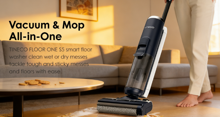 英亚Tineco FLOOR ONE S5智能无线干湿两用吸尘器直降£180💖脏污一遍搞定！