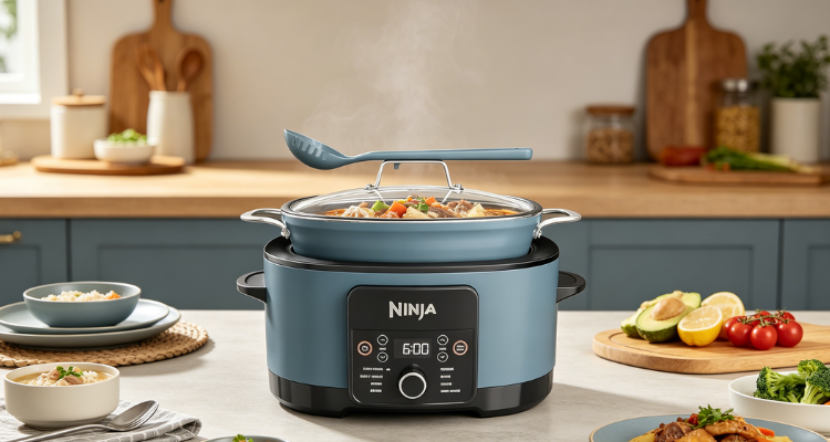 英亚Ninja 8合1多功能电煮锅好价£99收🔥不粘内胆蒸炖焖煮！大容量家庭聚餐神器！
