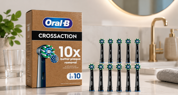 英亚欧乐B CrossAction刷头10支装仅£21⚡16°斜角刷毛,10倍去除牙菌斑,专治牙龈出血顽疾!