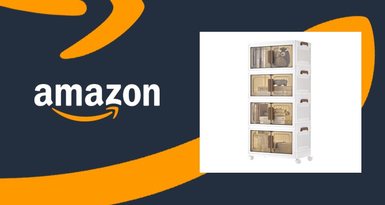 SONGMICS 4层带轮收纳箱100L仅£19.37📦7.5折!免工具组装,磁吸开门
