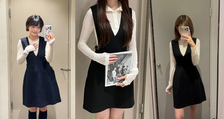 😍“碰瓷”大牌大成功🖤COS官网黑背心裙£76!Miu系千金学院风也太绝🎀完全大小姐来的!