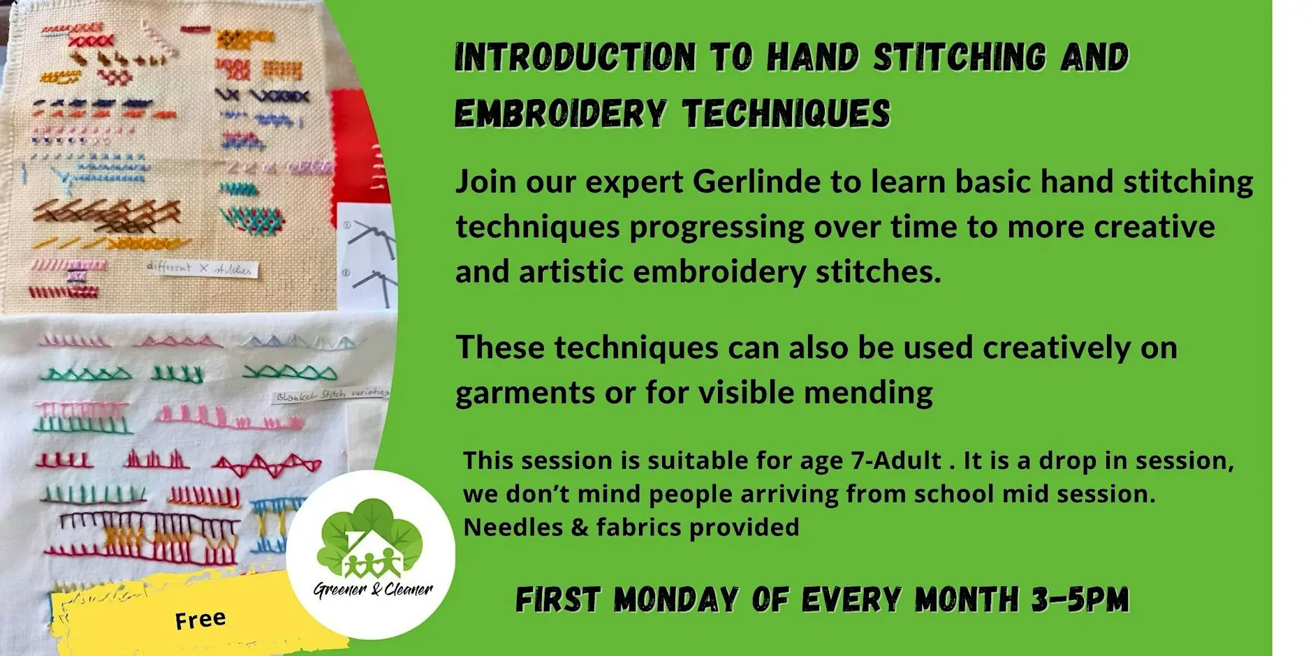 Introduction to Hand Stitching and Embroidery in Cambridge!