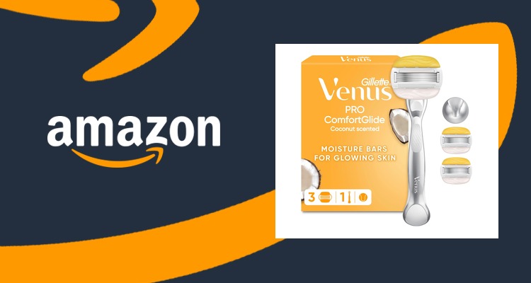 吉列 Venus 女士剃毛刀 5层刀片+玉兰油润肤条 椰子香 仅£9.98 约4.8折