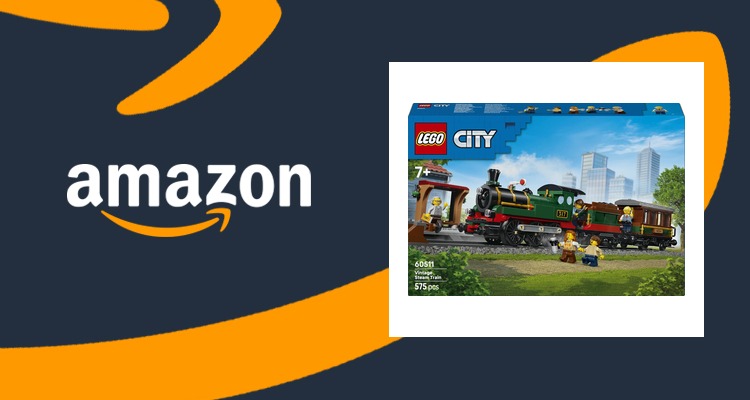 【史低价】乐高LEGO城市系列 复古蒸汽火车 60511 约6.7折 到手£53.99