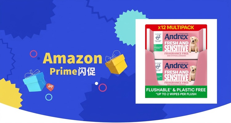 Andrex敏感肌可冲厕湿厕纸12包Prime价£9 约7.5折