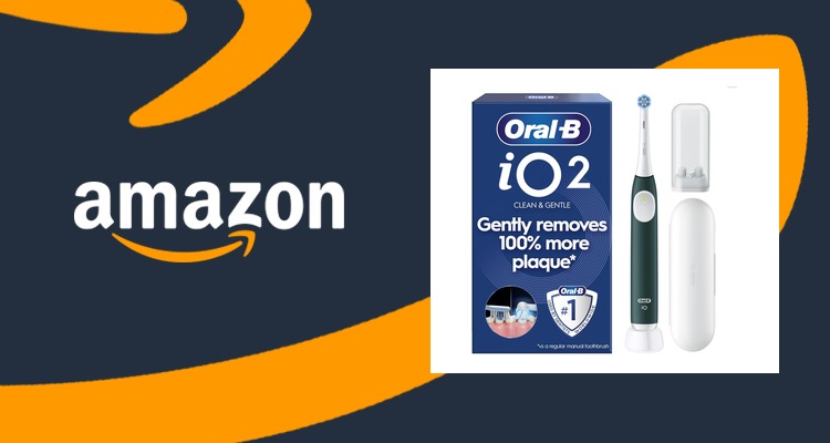 【史低价】欧乐B Oral-B iO2电动牙刷 森林绿带旅行盒 压力感应 仅£35