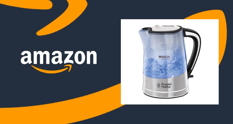 领豪Russell Hobbs 内置BRITA滤芯电热水壶 1L 3000W 硬水救星 仅£28