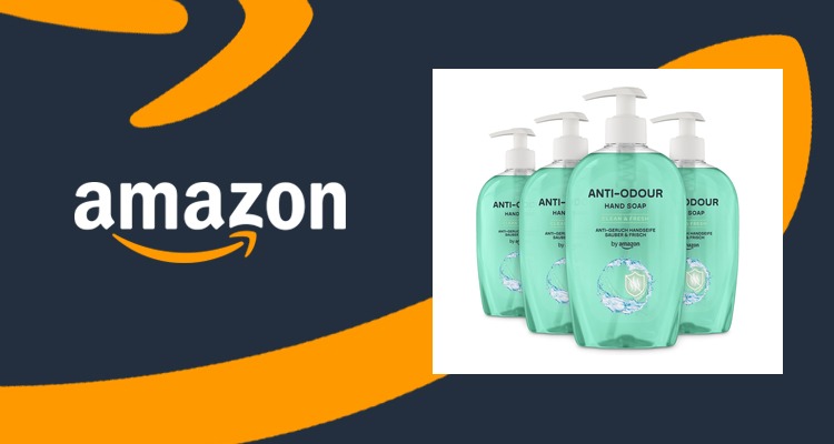 【史低价】by Amazon 去异味洗手液 500ml×4瓶 两瓶带泵头 仅£1.80
