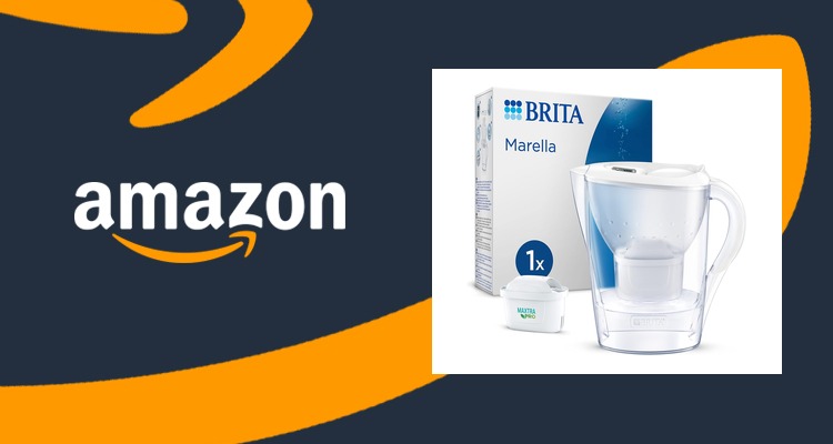 【史低价】BRITA Marella滤水壶 含1个滤芯 白色 折上折5折 仅£10