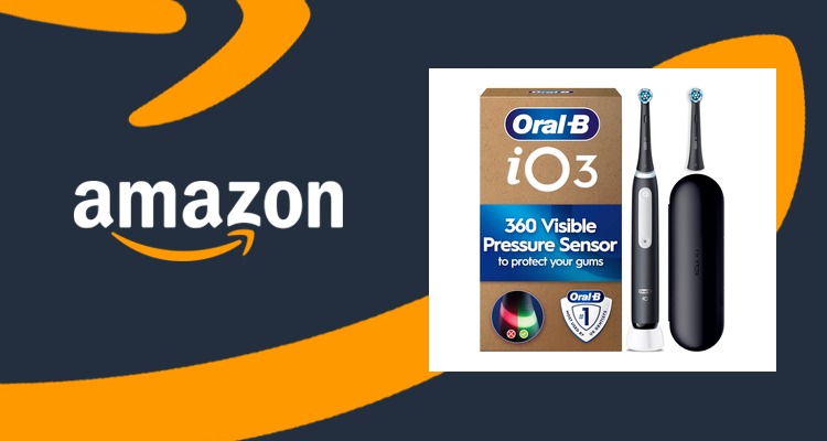 欧乐B Oral-B iO3 电动牙刷 含旅行盒和备用刷头 黑色 仅£59.99