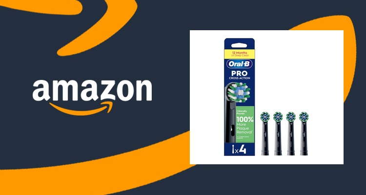 【史低价】Oral-B 欧乐B Cross Action 电动牙刷头 4支装 仅£8.29