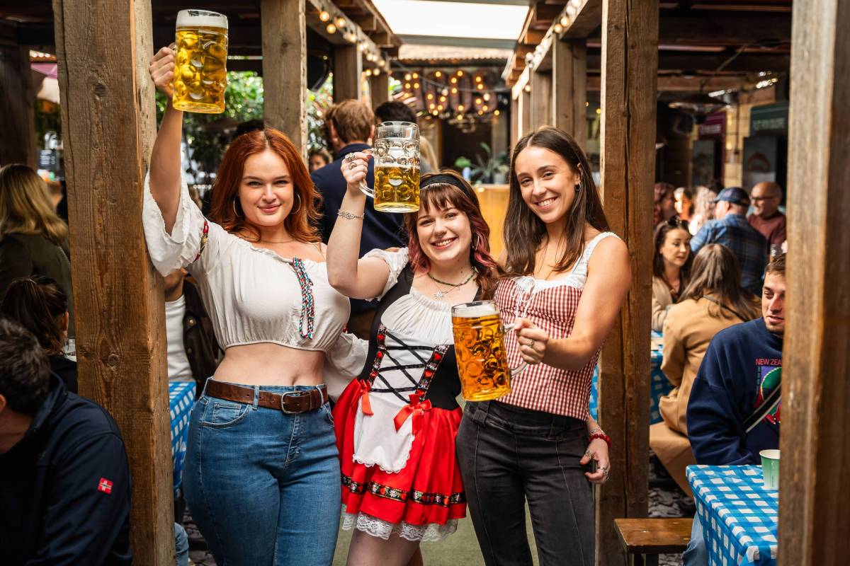 The ultimate Oktoberfest celebration in London: live Oompah bands, DJs, ice-cold steins, and plenty of bratwurst