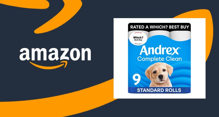 【史低价】Andrex Complete Clean 厕纸 9卷 3D波纹 柔软 仅£4.50