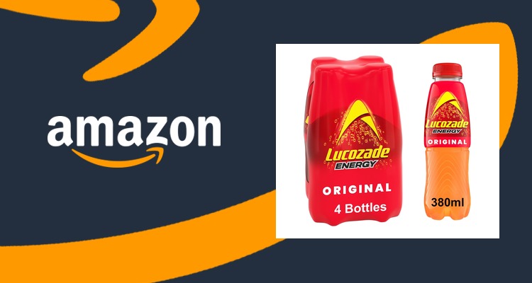 Lucozade 葡萄适 原味能量饮料 380ml×4瓶 仅£2.25 一瓶56便士