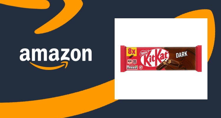 奇巧KitKat 黑巧克力威化 2指装 8条 下午茶小零食 约6.7折 仅£1.50