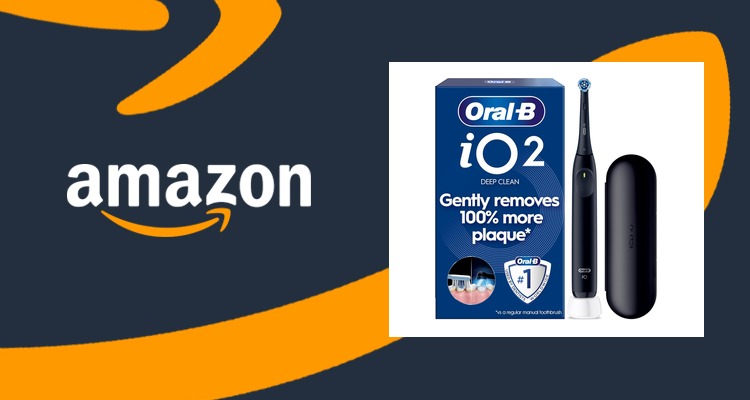 【史低价】欧乐B Oral-B iO2 电动牙刷 压力感应 黑色 带旅行盒 仅£35