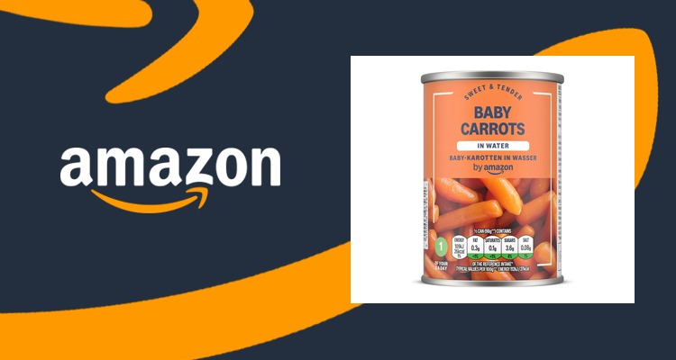 by Amazon 水浸小胡萝卜罐头 300g 炒菜炖汤都方便 一罐仅£0.38