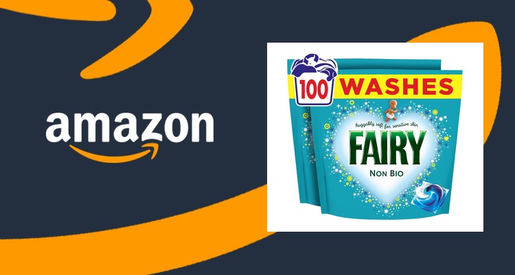 【史低价】Fairy 非生物洗衣凝珠 100颗 敏感肌适用 订阅价£19.34