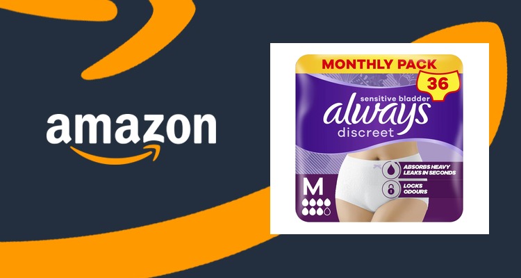 Always Discreet护理裤Plus中号36片 防漏锁味 订阅价约6.5折£23.48