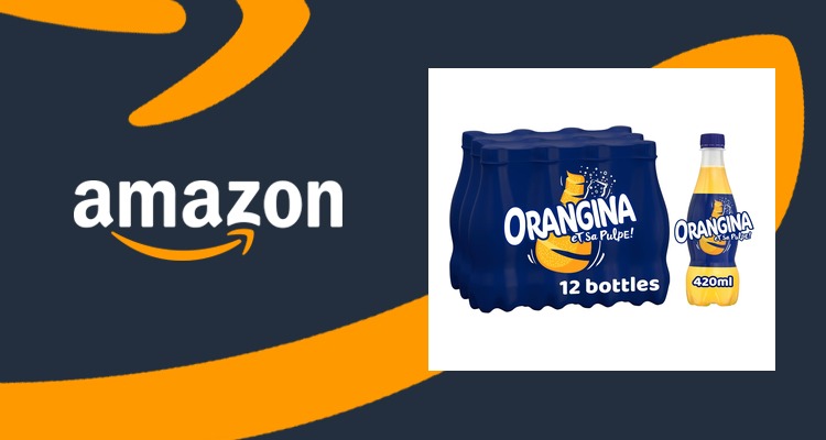 【史低价】Orangina橙子味气泡饮料420ml×12瓶 含果肉 约4.2折仅£8.90