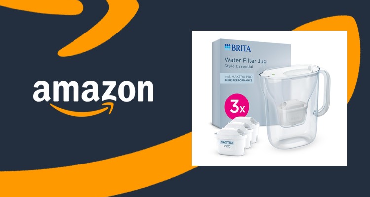 【史低价】碧然德BRITA Style滤水壶+3个滤芯 可用3个月 喝水泡茶更放心 仅£23.49